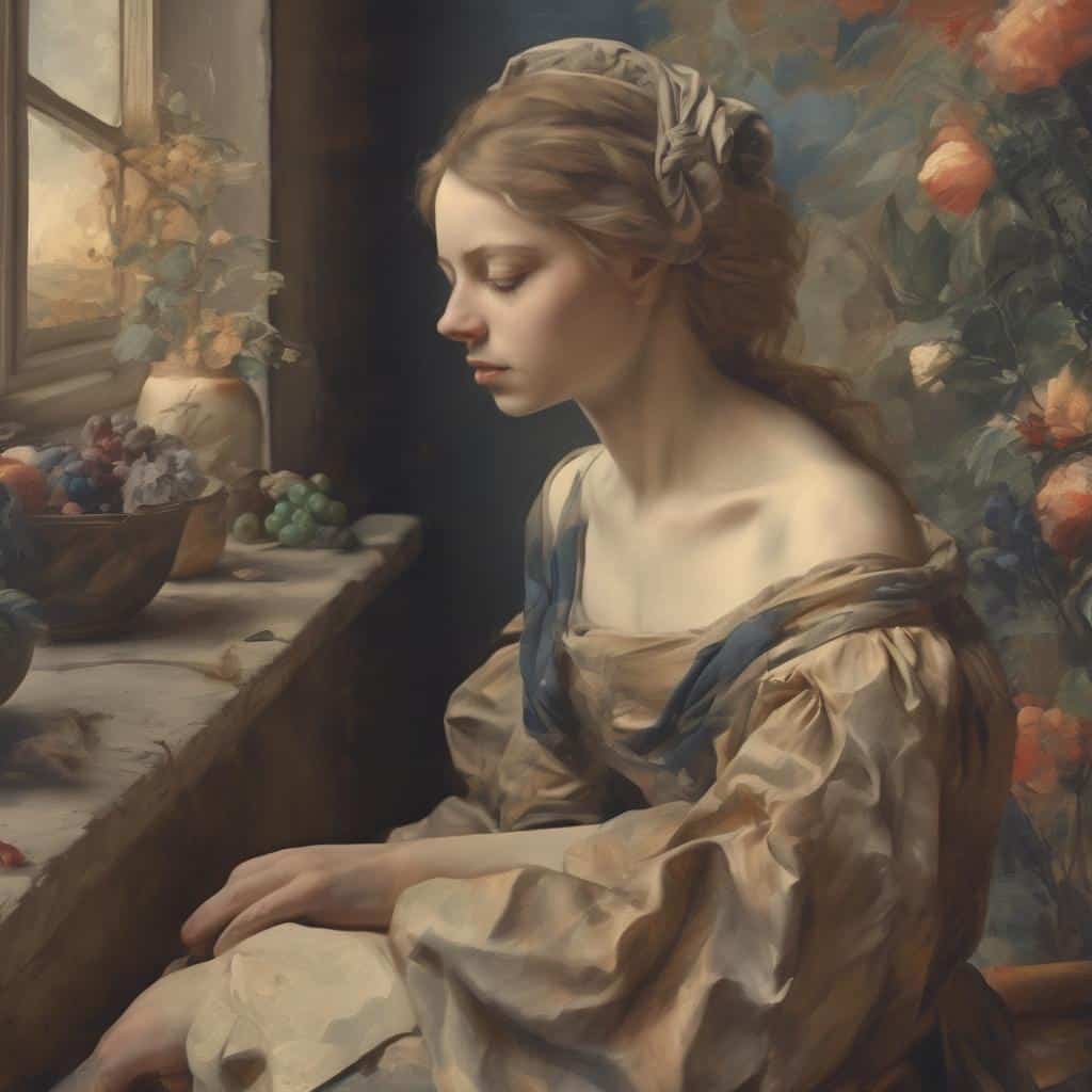 Ανθρώπινη μορφή, ψυχογεωγραφία και τέχνη, γυναίκα σε ήρεμη στιγμή, έργο τέχνης, ποιητική εικόνα, εμπειρία και σύνδεση.